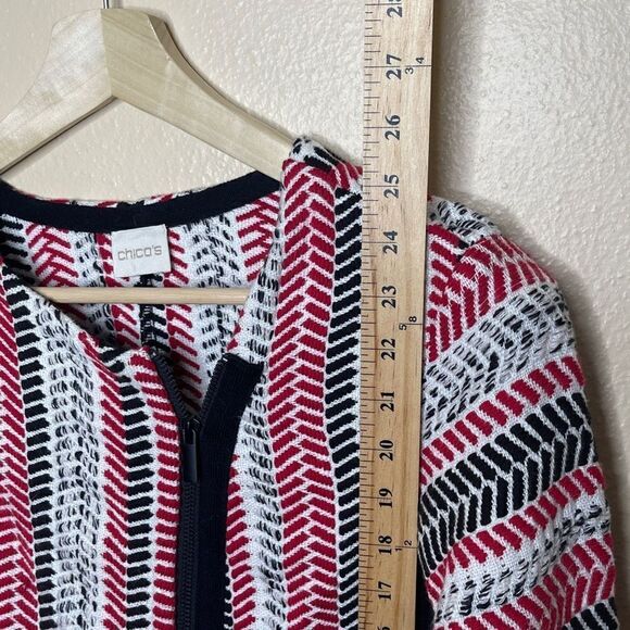 Chicos Sweater Womens Large Multicolor Side Zip Textured Sofia Jacket Ribbed - Picture 5 of 10